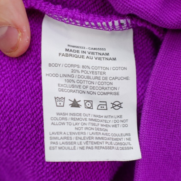 Nike Purple Small‎ Long Sleeved Pockets Cowl Sweater Hooded Cotton Polyester - Picture 7 of 7